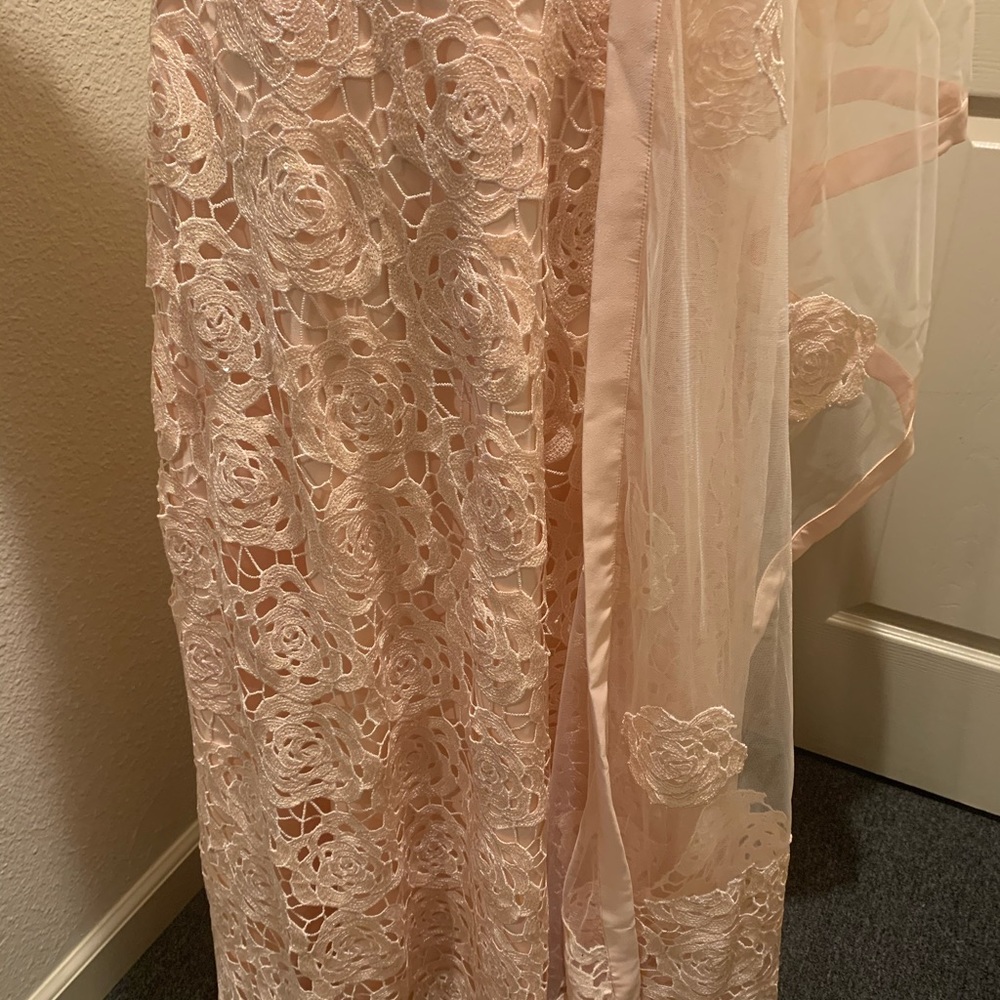 Pink sequins floral lace lehenga lehnga - Picture 8 of 12